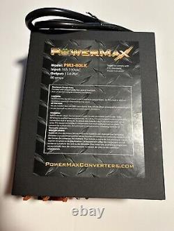 PowerMax 80 Amp 3-Stage & Single Stage Fixed 12 Volt Power Supply NEW witho Box