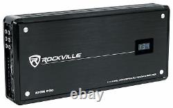 Rockville ATOM P30 2400 Watt 4-Channel Marine/ATV/Car Amplifier Amp+Volt Meter