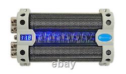 Rockville RFC50F 50 Farad Capacitor Volt Display+Amp Kit Black Wire Mesh Cover