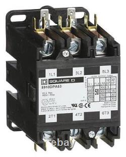 SQUARE D 8910DPA53V14 DefPurposeMagContactor, 24VAC, 3P, 50A 5B100