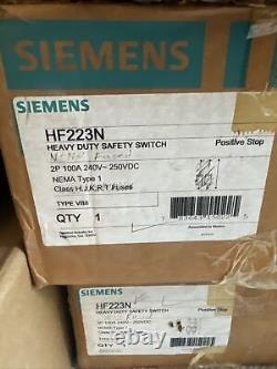Siemens HF223N Heavy Duty Safety Switch 100 AMP 240 VOLT 2P NEMA 1 NEW IN BOX