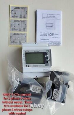 Smart energy meter KWH Volts Amps / Power full analyzer Modbus Without CTs