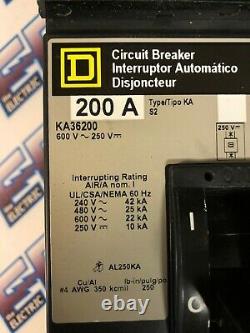 Square D KA36200, 200 Amp, 600 Volt, 3 Pole, Grey, Circuit Breaker- NEW-S