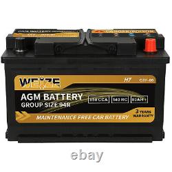 Weize Platinum AGM Battery BCI Group 94R 12v 80ah H7 Size 94R Automotive Battery