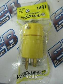 Woodhead 1447 (Box of 10) Plugs, 15 Amp, 125 Volt, NEMA 5-15P NEW-B